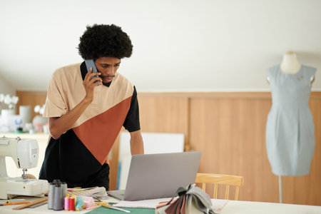 Tailor calling client after receiving e-mail with order details
