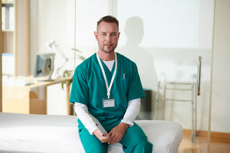 Portrait of doctor working at rehabilitation center ward