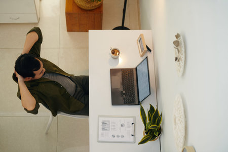 Businessman Working Online On Laptop At His Workplace