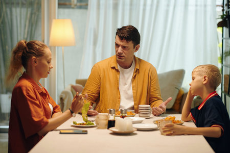 Family Having An Argument During Dinner