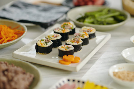 Kimbap From Meat And Vegetablesの写真素材