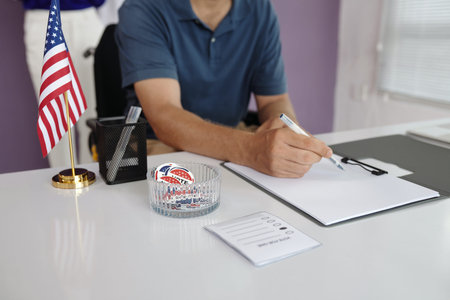 Man With Disability Filling Form