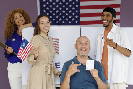Happy People Voting For Their Country