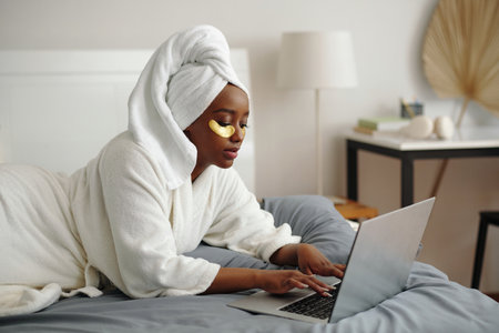 Working in Comfort With Skincare Routineの写真素材