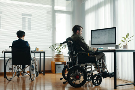 People With Disability Working In Officeの写真素材