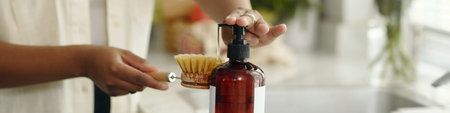 Filling Soap Dispenser with Eco-friendly Liquid