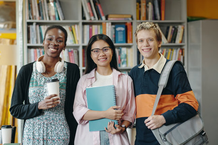 Students Studying Together In The Libraryの写真素材