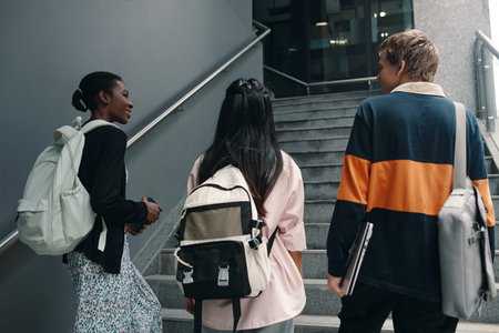 Students Going Up The Stairs For Lessons