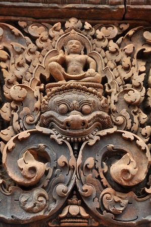 Tempel Banteay Srei in Angkorの写真素材