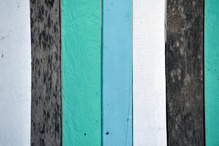 beautiful colored wooden boards in a row 