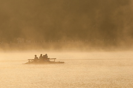 Sunrise Sky With Lighted Clouds at Pang ung, Thailandの写真素材