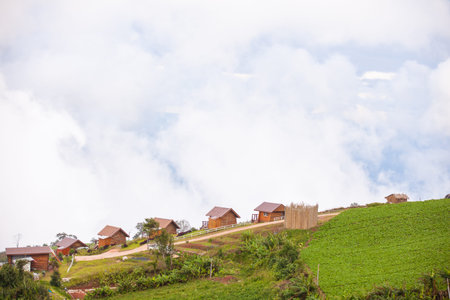 Chalet in top of the hillのeditorial素材