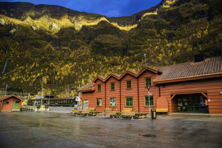 Myrdal railway station. Norwayのeditorial素材