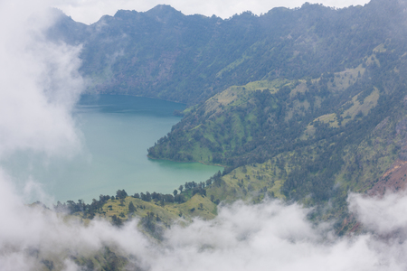 The crater of Mt.Rinjani in Lombok island, Indonesiaの写真素材