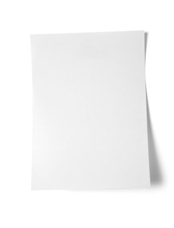 A blank sticky note, isolated on white. clipping path includedの写真素材