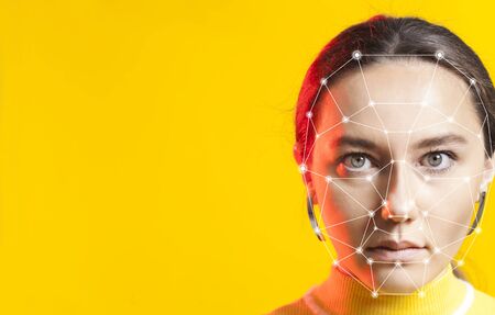Biometric face detectionの写真素材