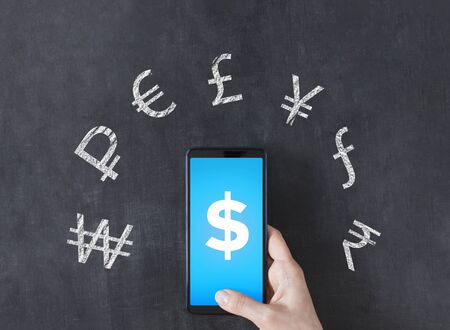 The smartphone app foreign currency exchange. Mobile banking concept
の写真素材