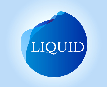 Liquid inscription on blue abstract design.のイラスト素材
