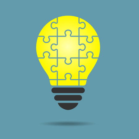 Puzzle light bulbのイラスト素材