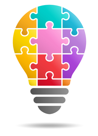 Puzzle light bulbのイラスト素材