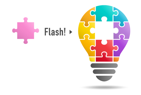 Puzzle light bulb (flash)のイラスト素材