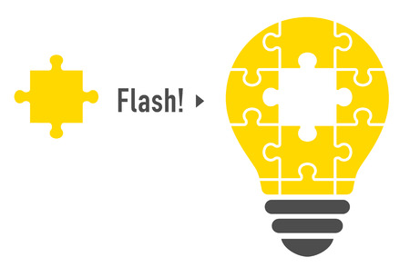 Puzzle light bulb (flash)のイラスト素材