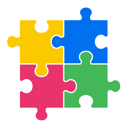 4 pieces Puzzle designのイラスト素材