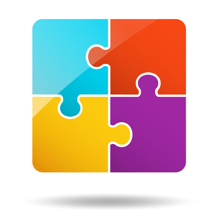 4pieces Puzzle designのイラスト素材