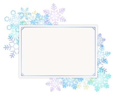 Snow crystal card templateのイラスト素材
