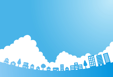 cityscape Background material (round)のイラスト素材