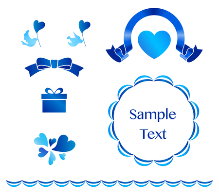 Silky ornaments material set (Christmas, Valentine, White Day, Father's Day, Birthday, Wedding etc.)のイラスト素材