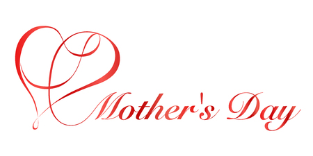 Mother's Day Ribbon Heart materialのイラスト素材