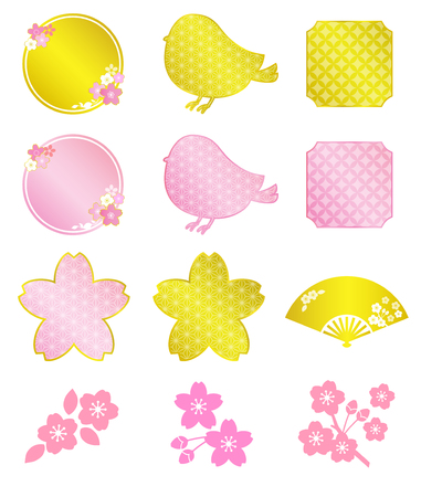 Japanese style frameのイラスト素材