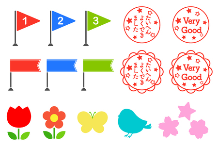 Stamp material setのイラスト素材
