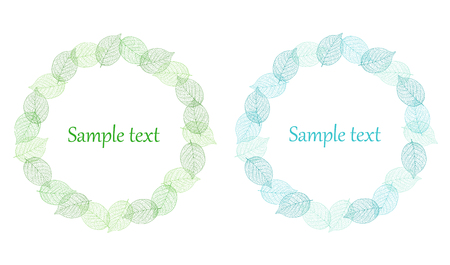Leaf Circle frame materialのイラスト素材