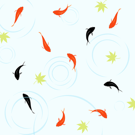 Patterns of goldfishのイラスト素材
