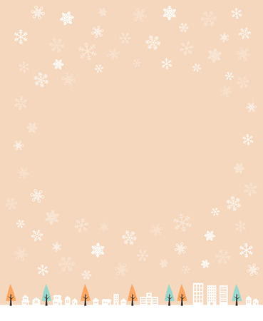 Snow Crystals and cityscapeのイラスト素材