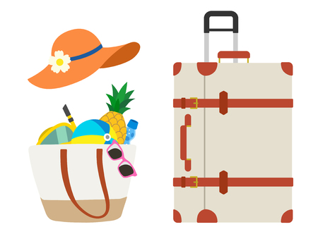 Summer vacation travel setのイラスト素材