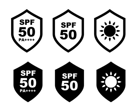 UV Care Shield Icon Setのイラスト素材