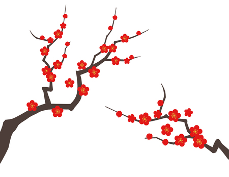 Plum tree background materialのイラスト素材