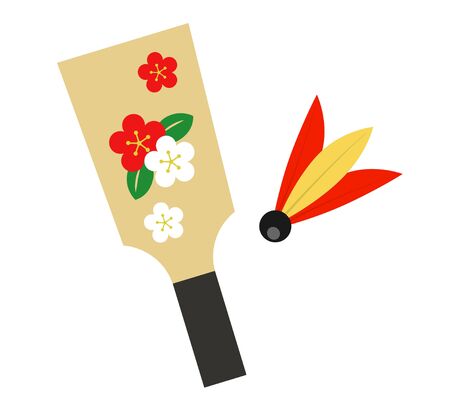 Feather and battledore New Year icon, material, new yearのイラスト素材