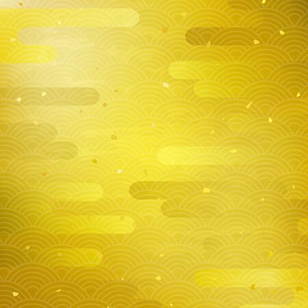 Gold Leaf and Cloud Background (Traditional Pattern)の写真素材