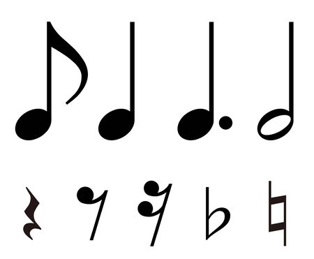Musical note, Rest, sign material setのイラスト素材