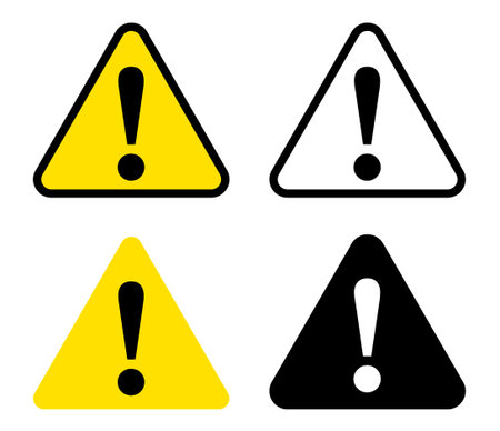 Danger caution icon sign set