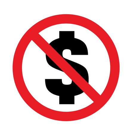 No money sign, icon, symbolのイラスト素材
