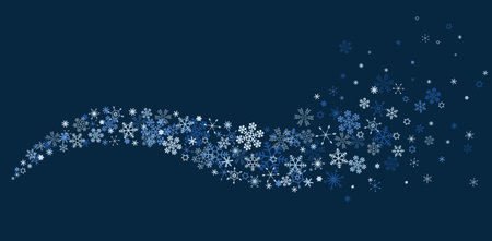 Snow Crystal Flow, Snowflake, wave, Flutterのイラスト素材