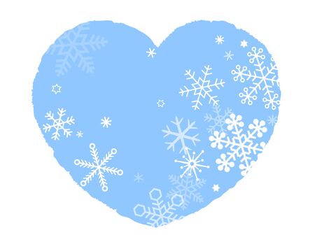 Heart and Snowflakes, Snow Crystal, iconのイラスト素材