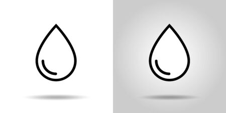 Water drop icon, sign, material blue backのイラスト素材
