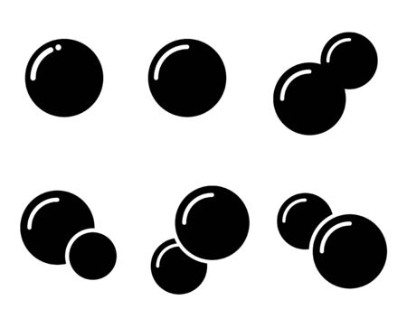 bubble and soap icon, sign, pictgram setのイラスト素材