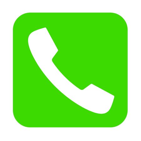 phone button icon material (green )のイラスト素材